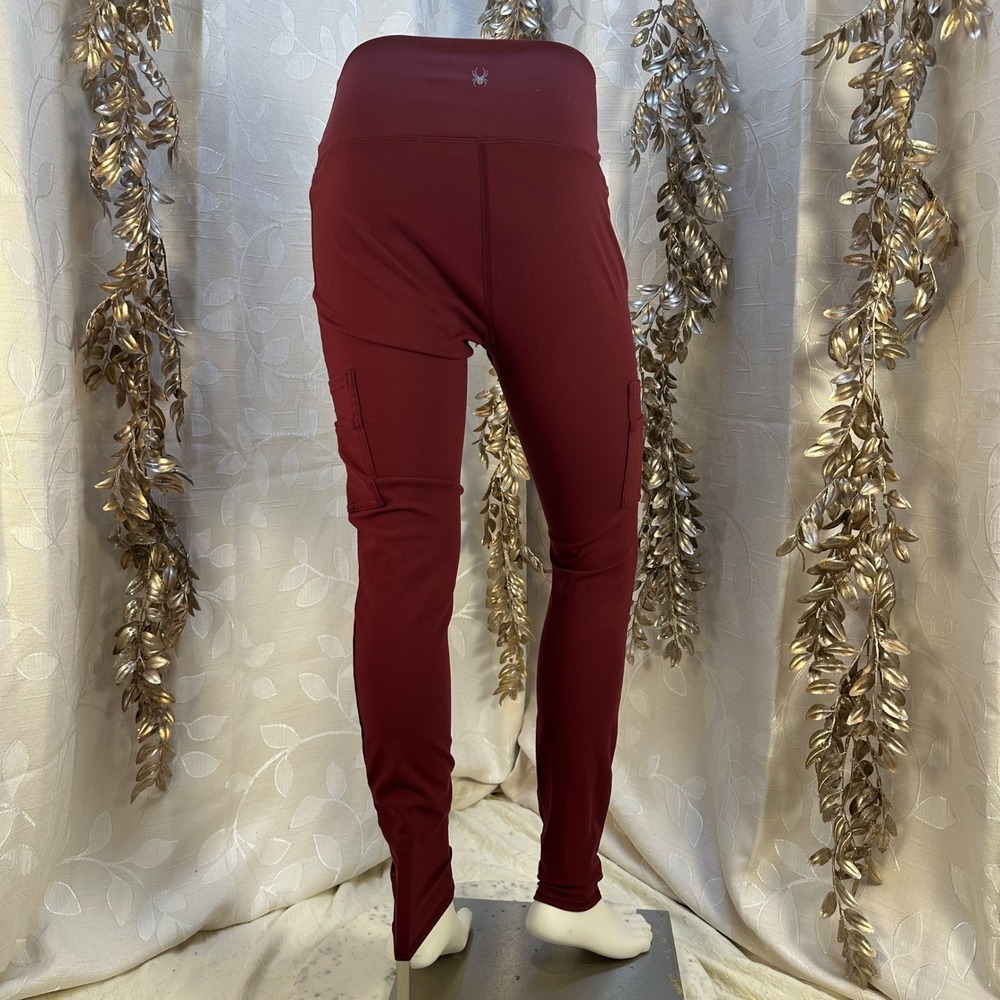 Spyder Burgundy Cargo Pocket Leggings Women's Size Small - Picture 6 of 13